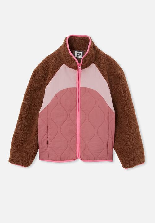 Cotton On - Cleo teddy jacket - coco jumbo & vintage berry