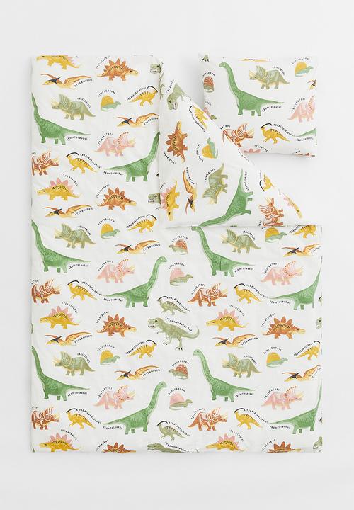 H&M - Patterned single duvet cover set - multi/white