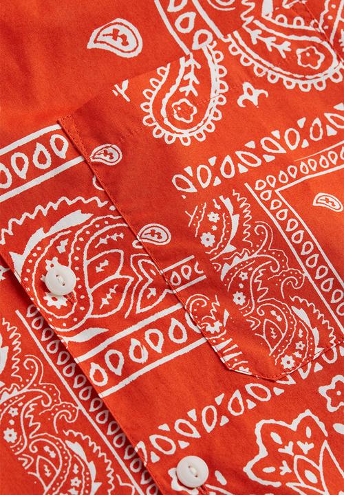 H&M - Oversized fit patterned resort shirt - orange/paisley patterned
