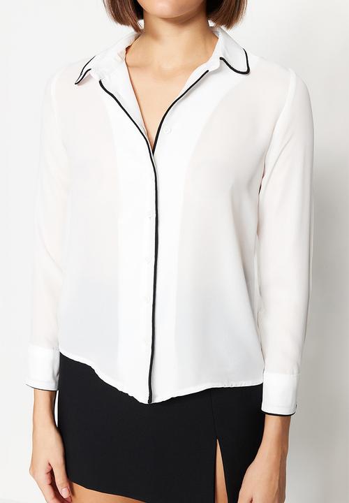 Trendyol - Crepe shirt - ecru