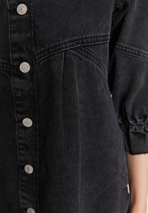 Trendyol - Stitch detail denim dress - black