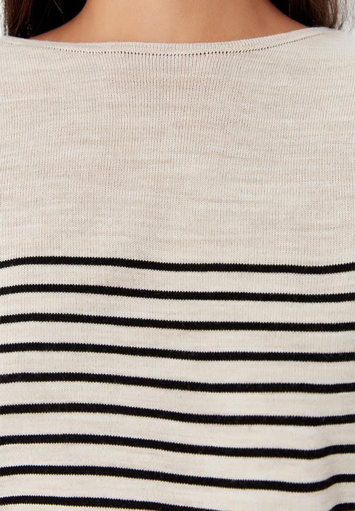 Trendyol - Striped knitwear sweater - stone
