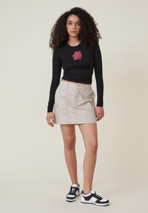 Cotton On - Fitted graphic long sleeve top - dragon tattoo/black