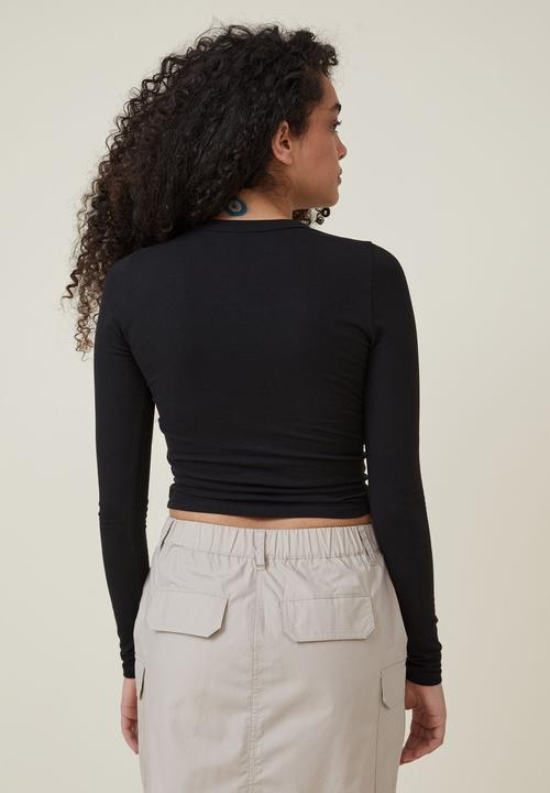 Cotton On - Fitted graphic long sleeve top - dragon tattoo/black