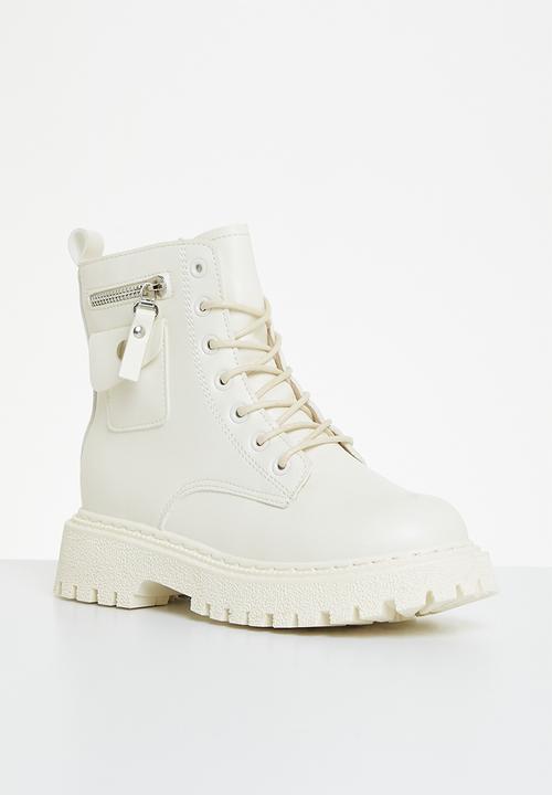 Superbalist - Claire lace up boot - white