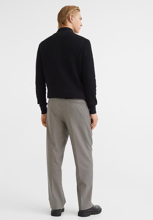 H&M - Relaxed fit suit trousers - light beige/dogtooth patterned