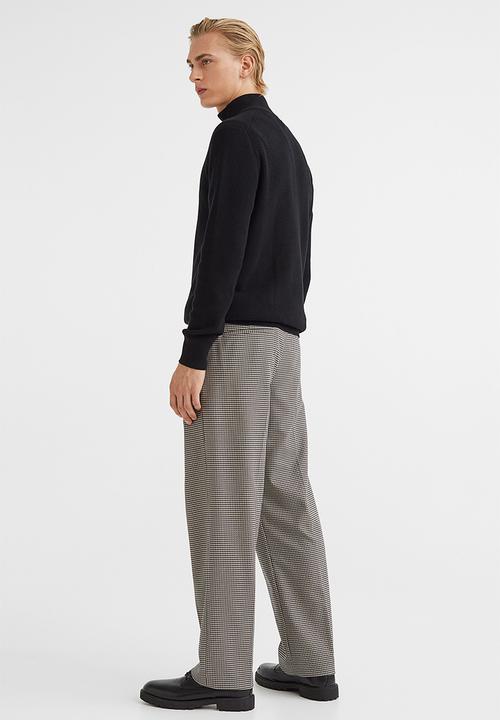 H&M - Relaxed fit suit trousers - light beige/dogtooth patterned