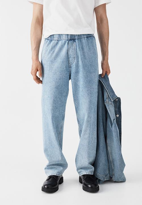 H&M - Loose pull-on jeans - light denim blue