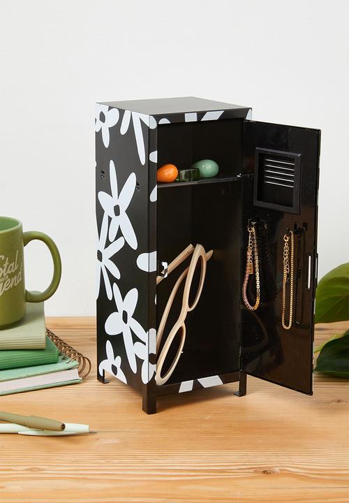 Varsity desktop locker- paper daisy black & ecru