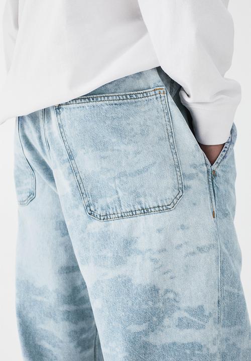H&M - Loose pull-on jeans - light denim blue/patterned