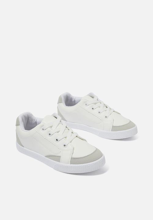 Cotton On - Teddy classic trainer - white & grey nubuck