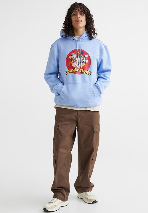 H&M - Printed hoodie - light blue/looney tunes