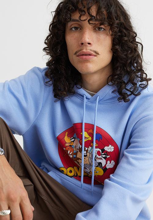 H&M - Printed hoodie - light blue/looney tunes