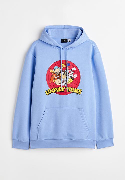 H&M - Printed hoodie - light blue/looney tunes
