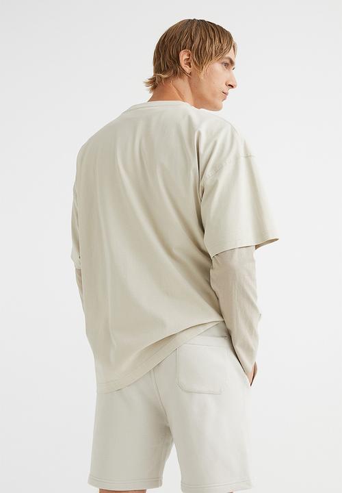 H&M - Regular fit sweatshirt shorts - light greige
