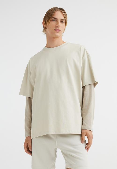 H&M - Regular fit sweatshirt shorts - light greige