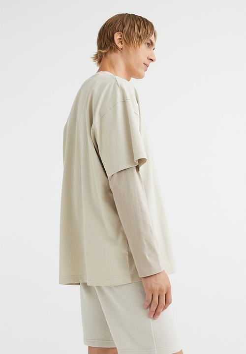 H&M - Regular fit sweatshirt shorts - light greige