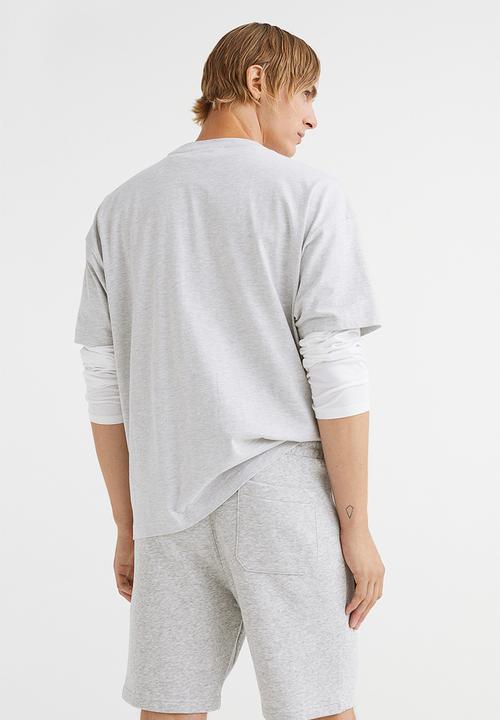 H&M - Regular fit sweatshirt shorts - light grey marl