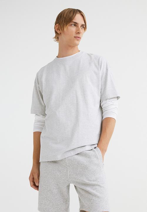 H&M - Regular fit sweatshirt shorts - light grey marl