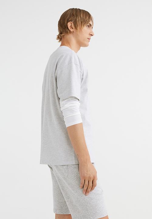 H&M - Regular fit sweatshirt shorts - light grey marl