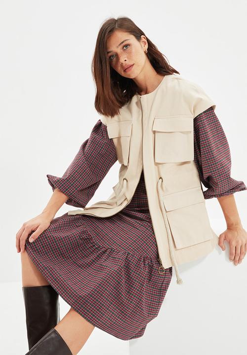 Trendyol - Tie waist vest - stone