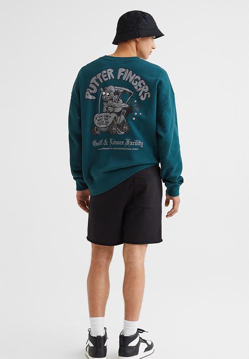 H&M - Regular fit sweatshirt shorts - black