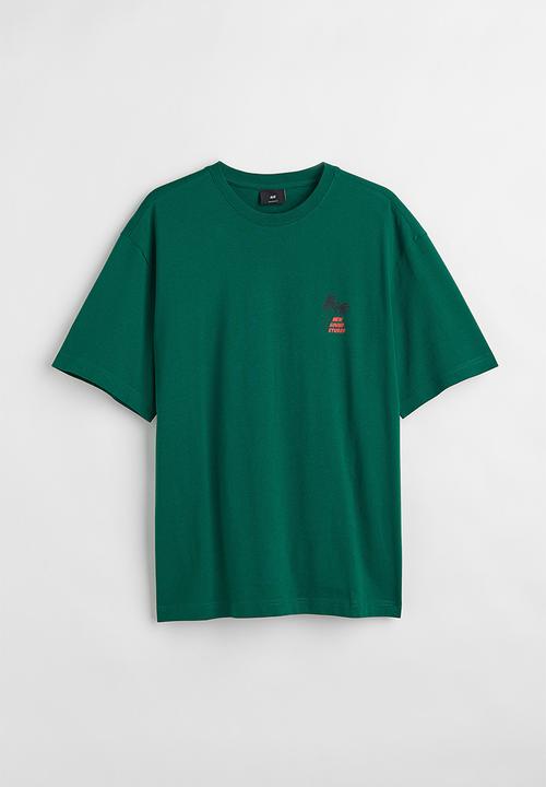 H&M - Relaxed fit T-shirt - dark green/new sound studio