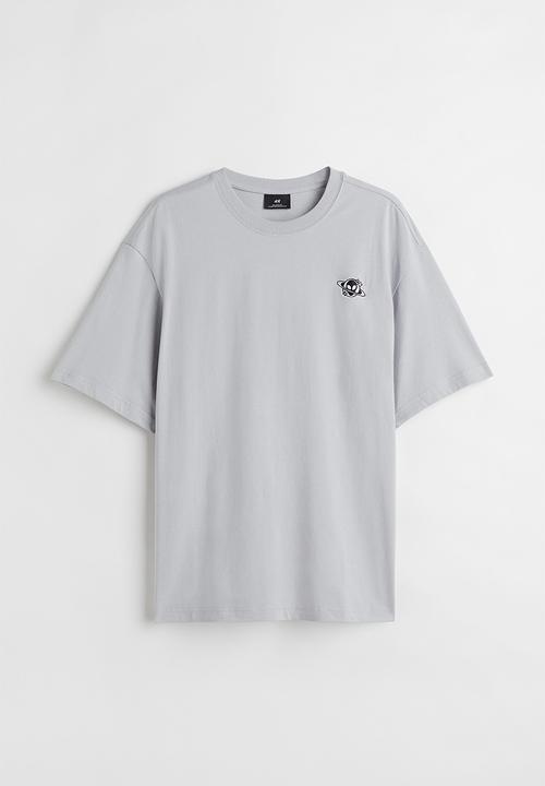 H&M - Relaxed fit T-shirt - light grey/alien
