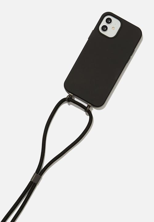 Typo - Cross body phone case iphone 12/ 12 pro - black