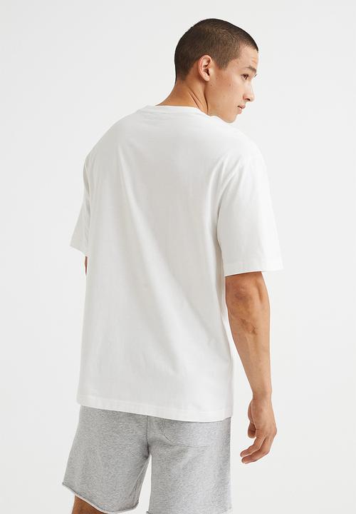 H&M - Relaxed fit T-shirt - white/gennaro's pizza