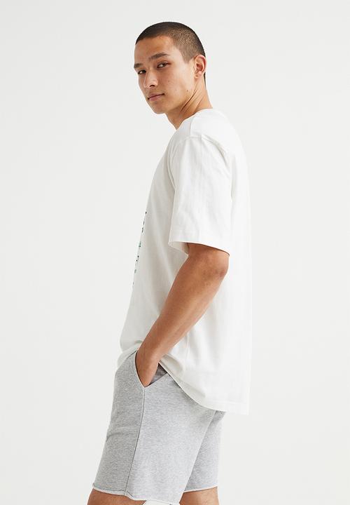 H&M - Relaxed fit T-shirt - white/gennaro's pizza