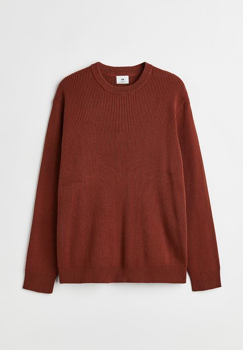 H&M - Relaxed fit rib-knit jumper - brown