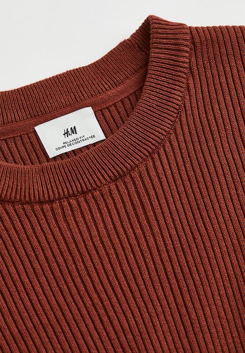 H&M - Relaxed fit rib-knit jumper - brown