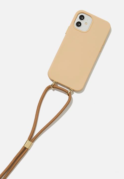 Typo - cross body phone case iphone 12/ 12 pro - latte