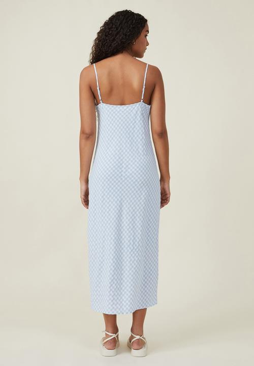 Cotton On - Ginny slip midi dress - ginny gingham soft blue
