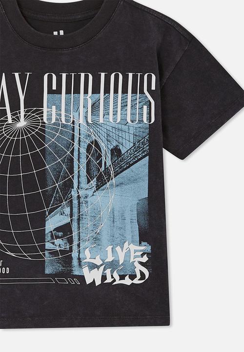 Cotton On - Stevie short sleeve embellished tee - phantom & live wild