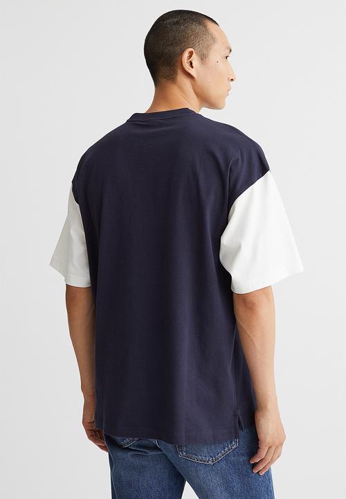 H&M - Oversized fit block-coloured T-shirt - dark blue 