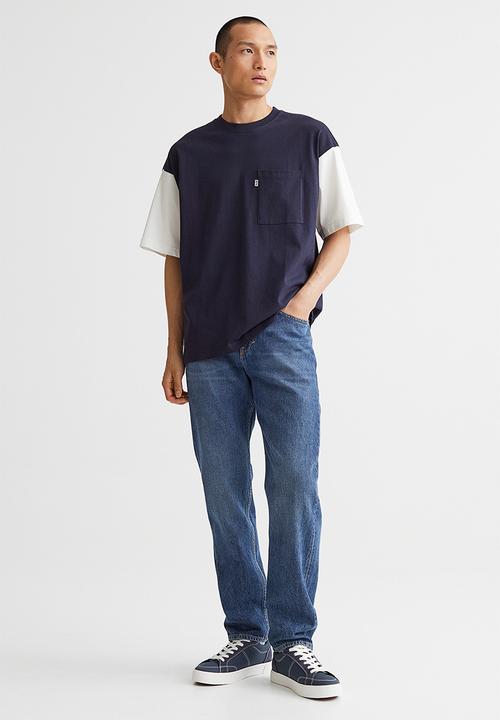 H&M - Oversized fit block-coloured T-shirt - dark blue 