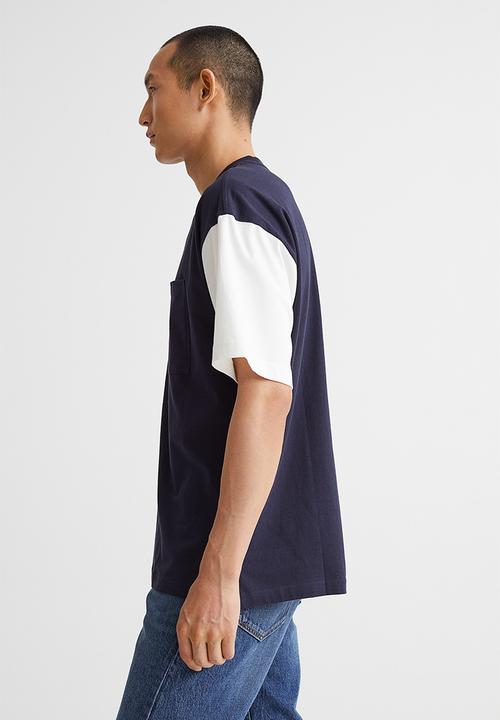 H&M - Oversized fit block-coloured T-shirt - dark blue 
