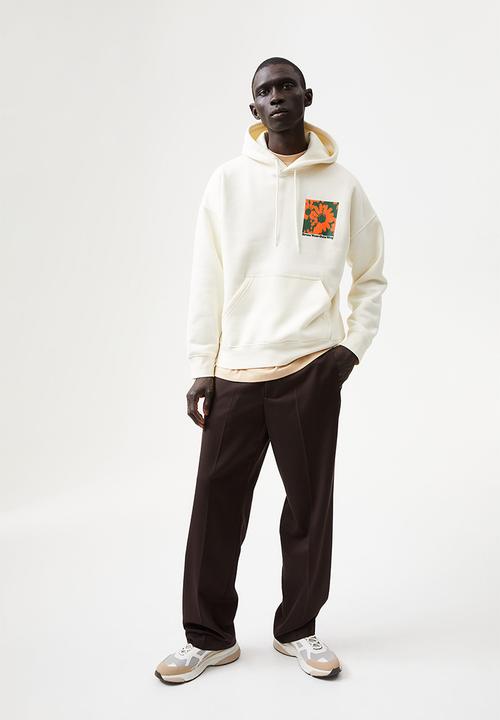 H&M - Oversized hoodie - cream/flowers