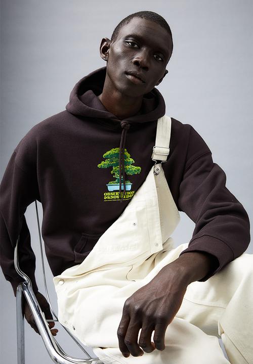 H&M - Oversized hoodie - dark brown/observation