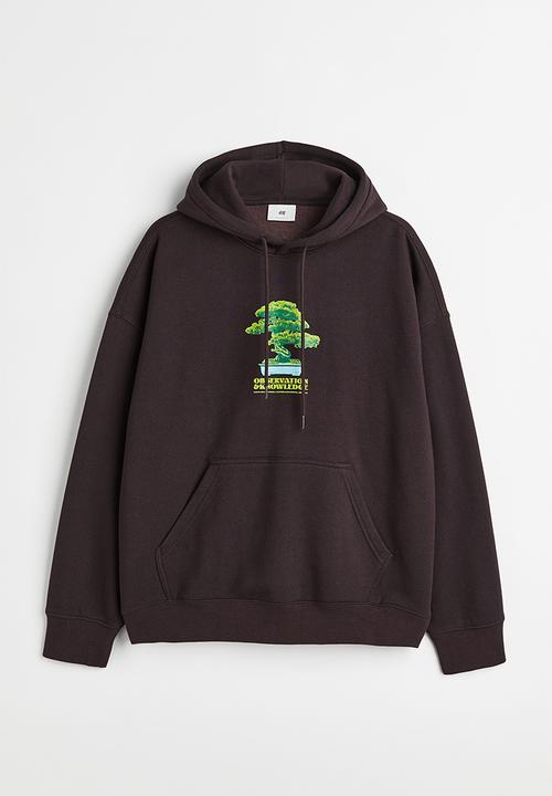 H&M - Oversized hoodie - dark brown/observation