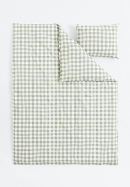 H&M - Patterned single duvet cover set - green/multi