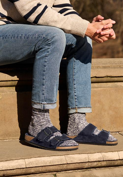 Birkenstock - Arizona fur suede shearling regular - midnight
