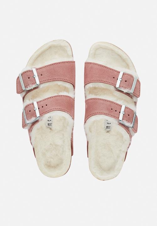 Birkenstock - Arizona fur suede shearling regular - pink clay