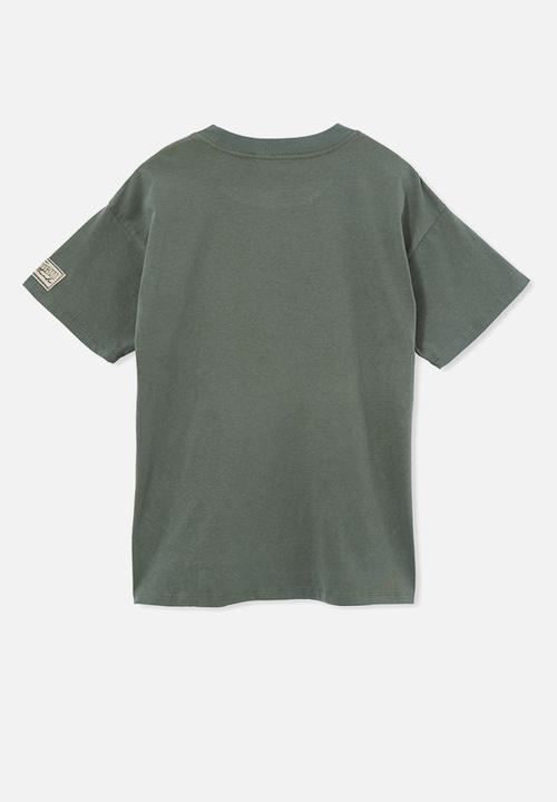 Cotton On - Sami short sleeve  embellished tee - swag green & midnight thunder