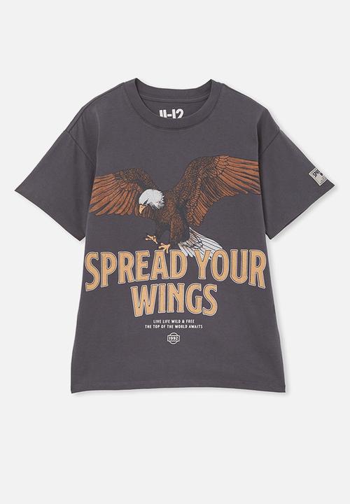 Cotton On - Sami short sleeve  embellished tee-vintage navy / eagle wild and free