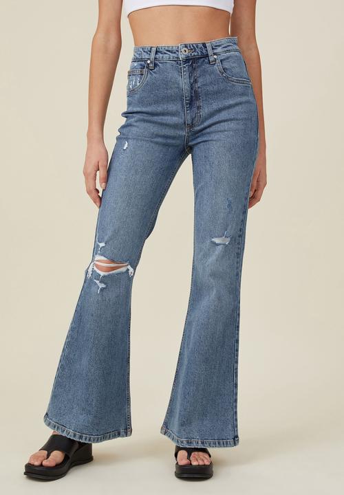 Cotton On - Original flare jean - dusk blue rips