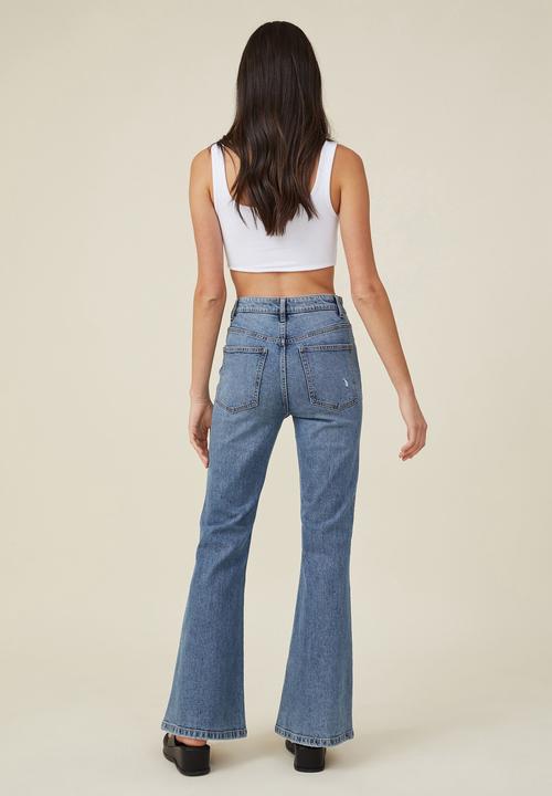 Cotton On - Original flare jean - dusk blue rips