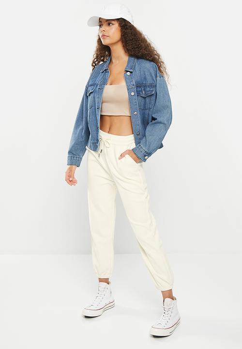 dailyfriday - Chenille knit track pants - ecru
